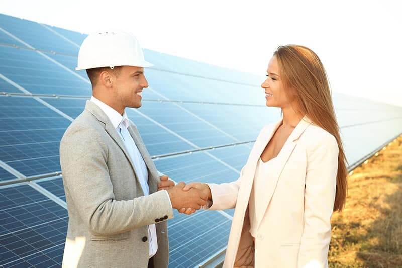 solar sales rep and customer