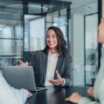 Marketing manager in a meeting