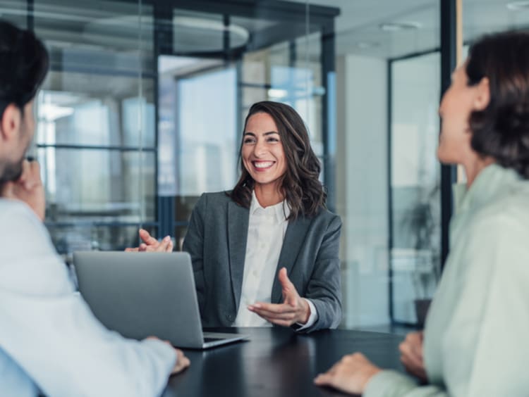 Marketing manager in a meeting