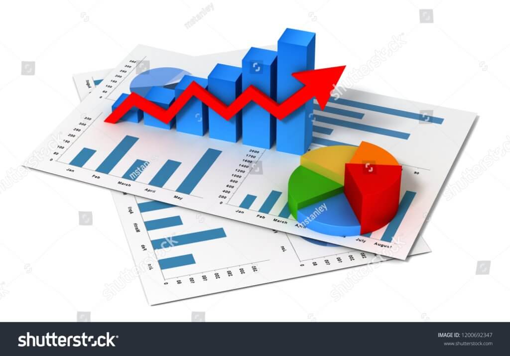 stock photo business finance graph chart d illustration isolated 1200692347