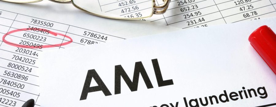 Paper with words Anti-money laundering (AML)