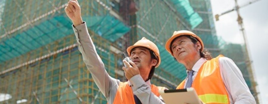 Working at construction site